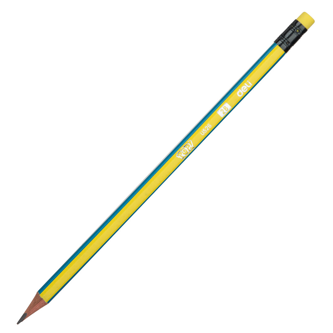 სახაზავი ფანქარი POP 2B ზოლიანი ფერადი Deli Graphite Pencil